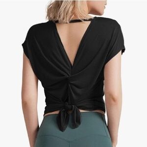 Black Women's Top with Back Knot